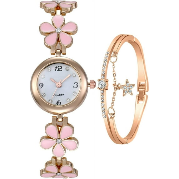 Women's Bracelet Watch Fashion Item Waterproof Quartz Flower Shaped Watch