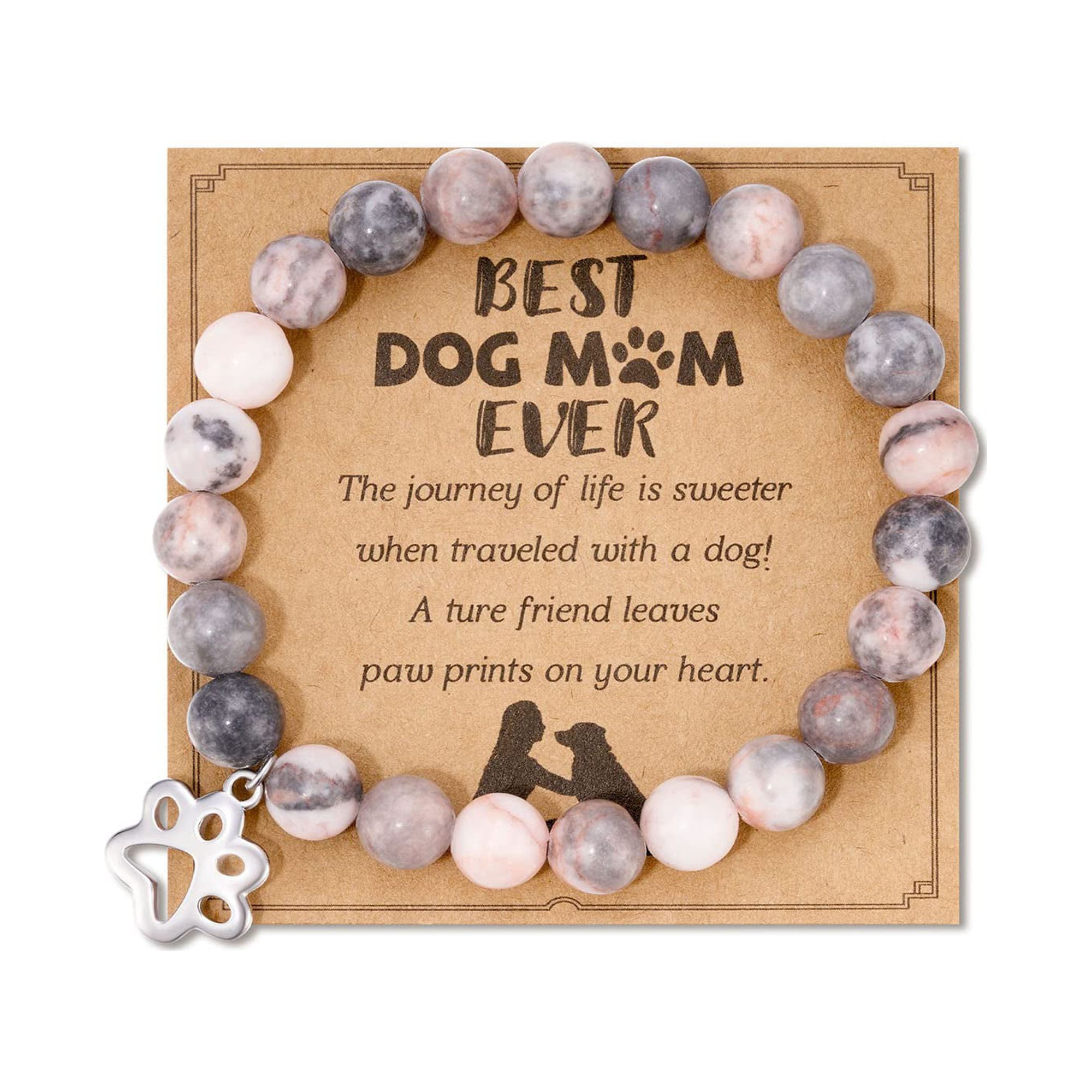 Dog Mom Gifts For Women, Dog Gifts For Dog Lovers With Gift Message Card,  Natural Stone Dog Mom Charm Bracelets, Dog Lover Gift Idea For Mothers Day,  Birthday - Temu Australia