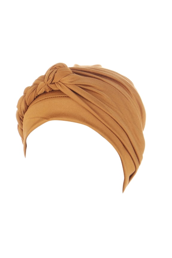 Women's Braid Pattern Pre-Tied Turban Hat, Ethnic Bohemian Chemo Headwrap