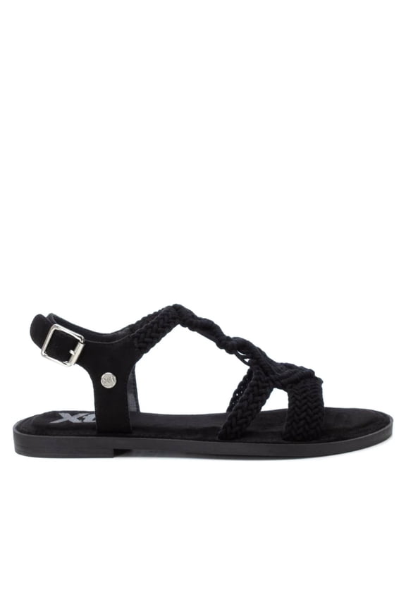 Women's Braided Strap Flat Sandals By XTI, 14127306 Black