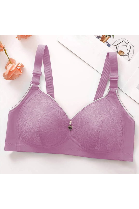 Women's Bras Wireless Under $5 Embroidery Back Buckle Thin Style Ventilate Bra Without Steel Rim