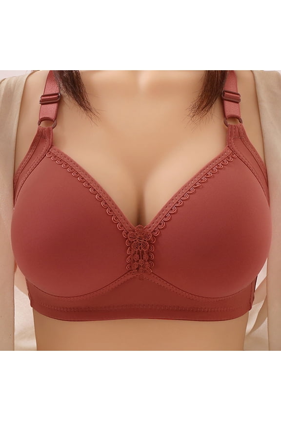 Women's Bras Wireless Under $5 Solid Color Back Buckle Thin Style Ventilate Bra Without Steel Rim