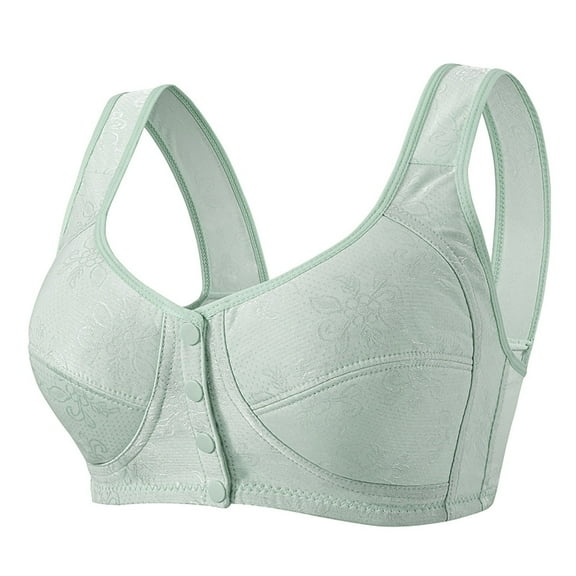Women's Bras Front Buttoned Bra Mom'S Sports Underwear Plus Size Vest Without Underwire Bra