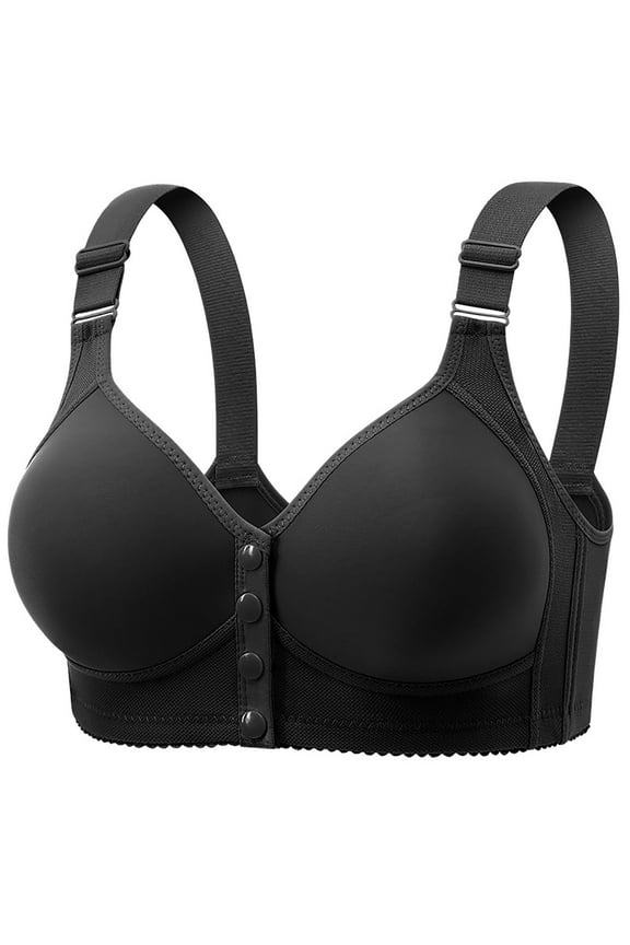 Women's Bras Front Closure Under $5 No Wire New Thin Fixed Cup Front Opening Buckle Large Size Gathering Bra Underwear