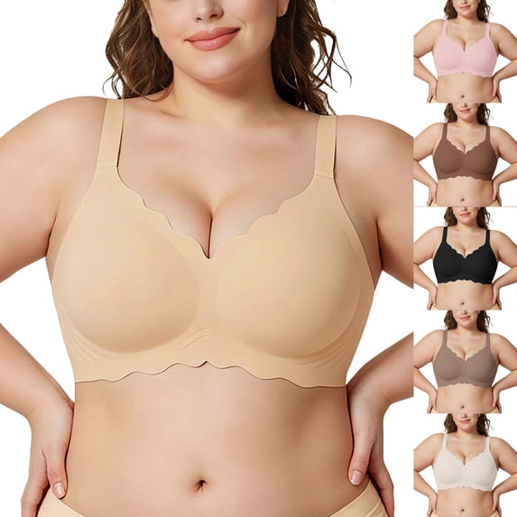 Women's Bras JIANLAI Plus-Size Bras Available, Full Coverage, Smoothing, Single Beige