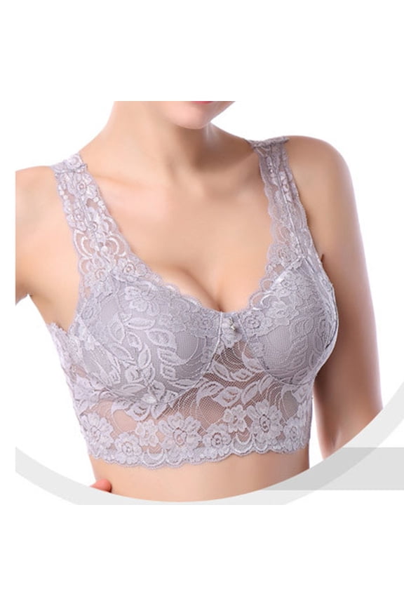 Women's Bras No Wire Plus Size Under $5 Solid Color Lace Backless Sexy Seamless Beautiful Back Underwear Everyday Bras