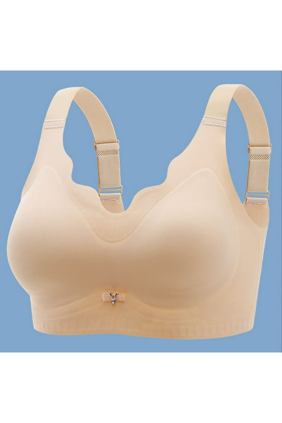Women's Bras No Wire Push Up Seamless Thin Without Rims Soft Support Gathered Breathable Underwear Daily Bra.