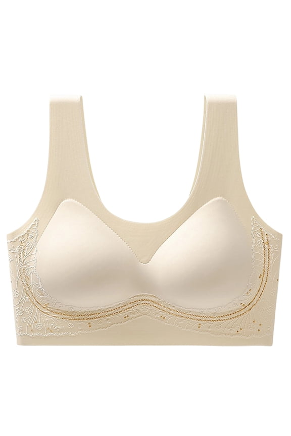 Women's Bras Smooth Soft Satin Underwear No Steel Ring Push Up Bras Solid Color Everyday Bras