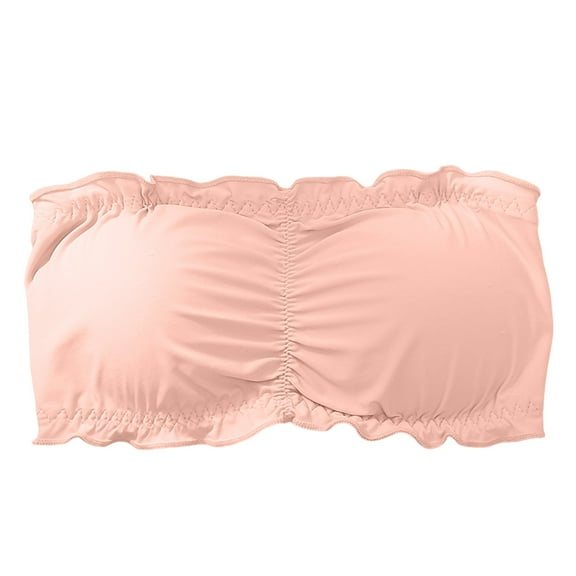 Women's Bras Women's Breathable Strapless Chest Wrap With Ice Silk Non Back And Seamless Comfortable Bra Red L