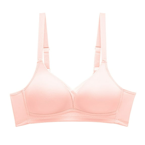 Women's Bras Women's Comfortable Non Steel Ring Gathering And Adjusting Honeycomb Breathable Thin Bra Pink 36