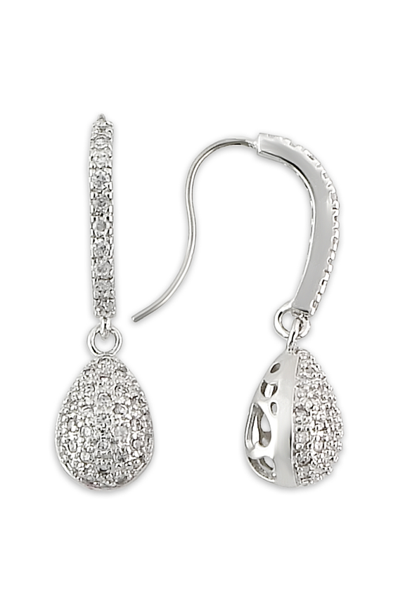 Women's Brass CZ Clear 3.80(g) Dangle & Drop Earrings