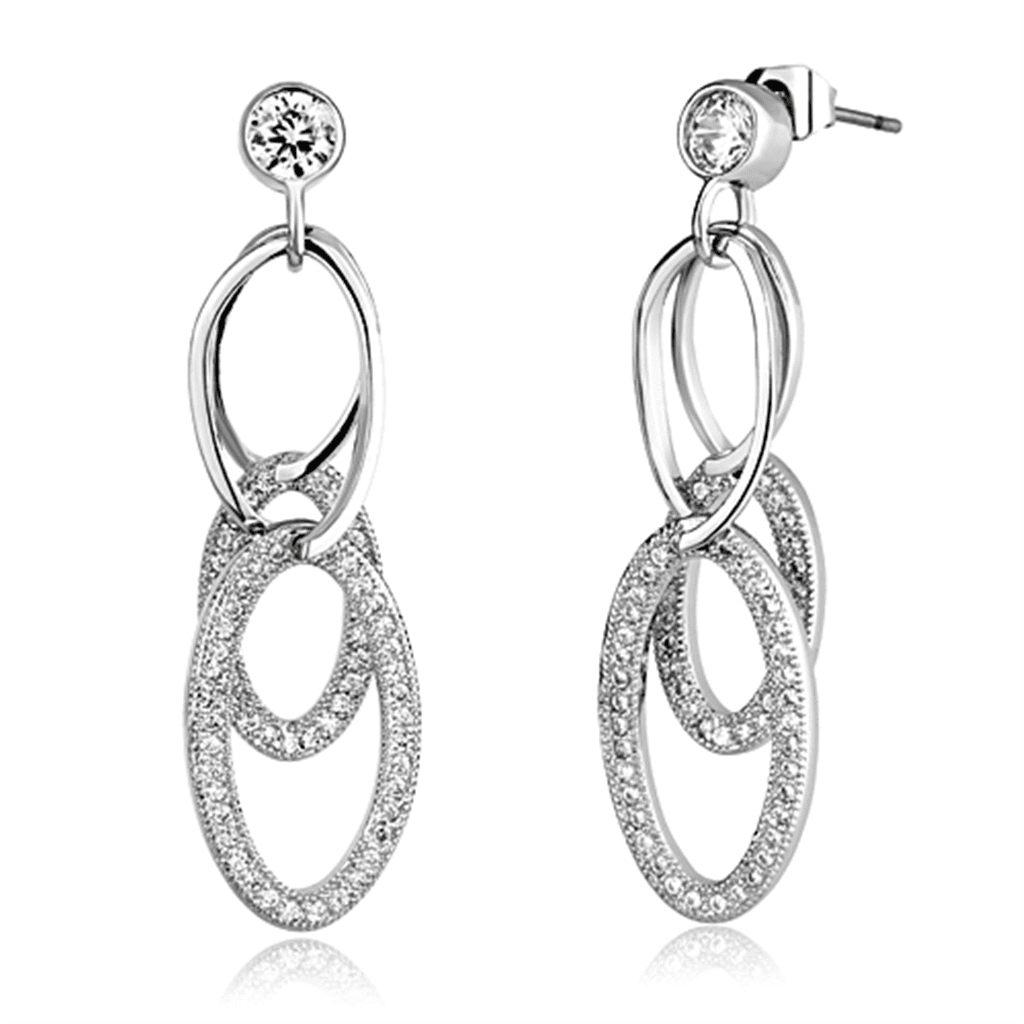 Women's Brass CZ Clear 4.80(g) Dangle & Drop Earrings