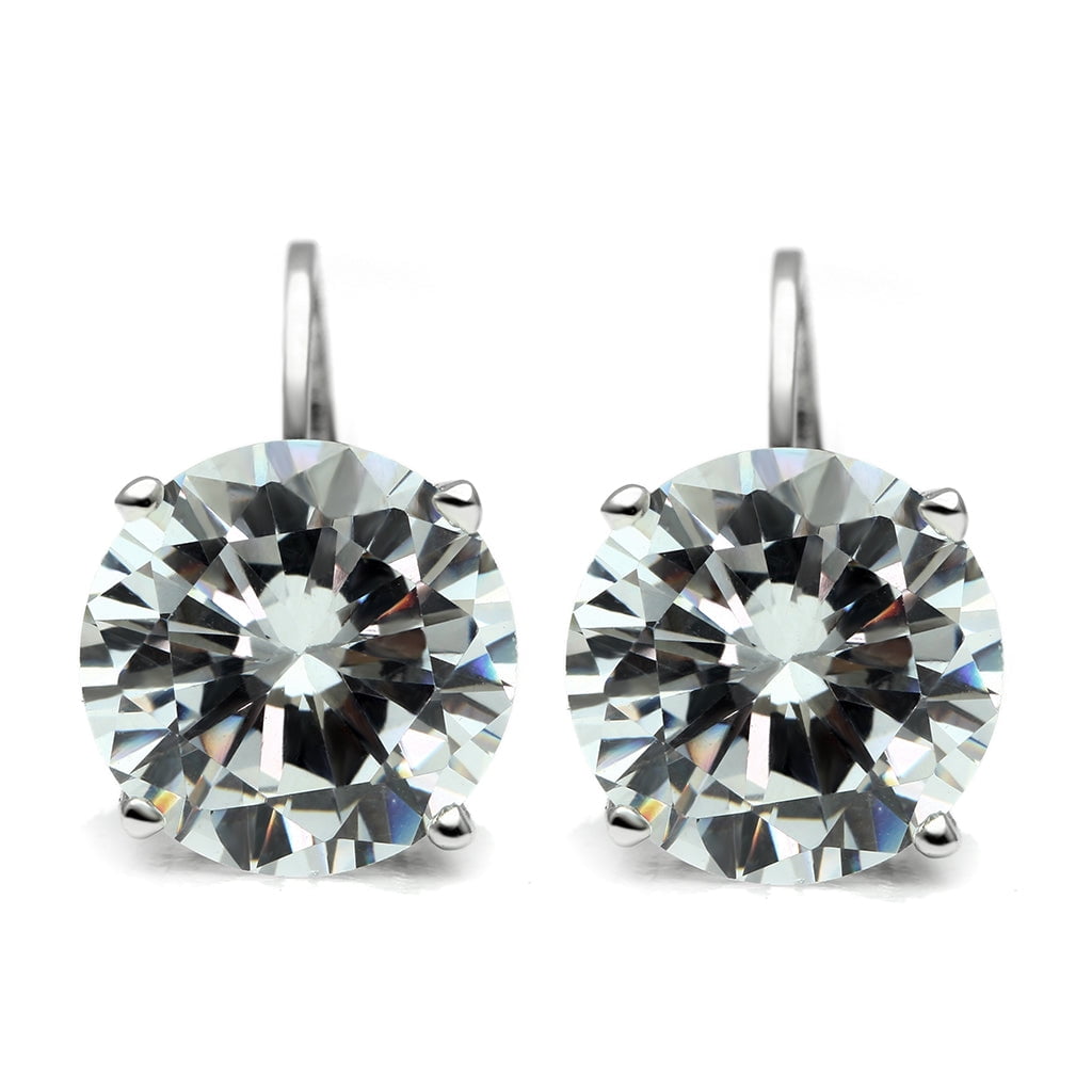 Women's Brass CZ Clear 7.20(g) Round Dangle & Drop Earrings