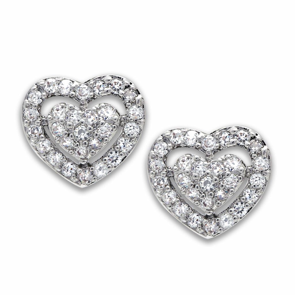 Women's Brass Rhodium CZ Clear 1.70(g) Fashion Stud Earrings
