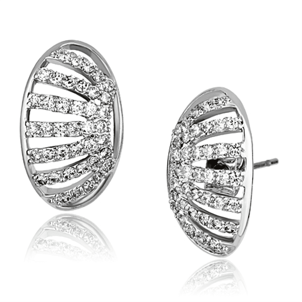 Women's Brass Rhodium CZ Clear 2.10(g) Western Stud Earrings