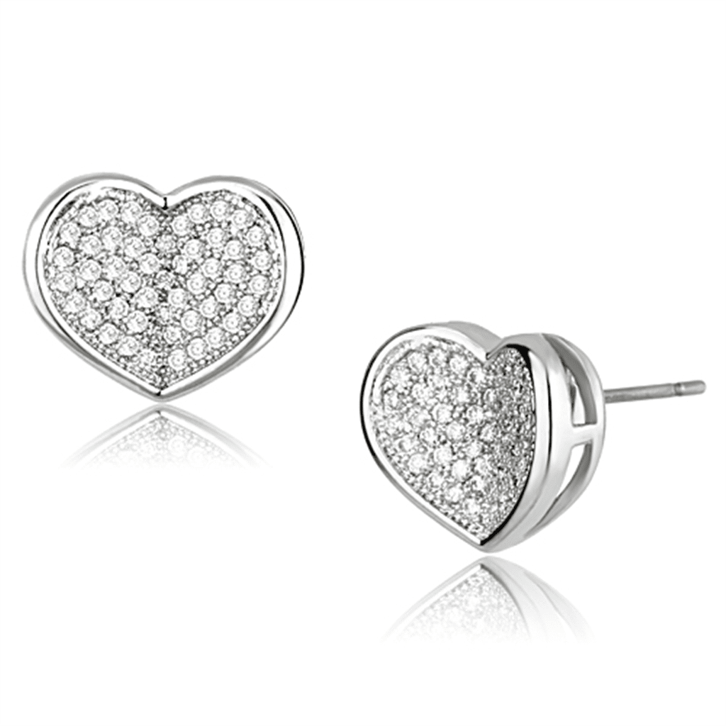 Women's Brass Rhodium CZ Clear 2.70(g) Western Stud Earrings