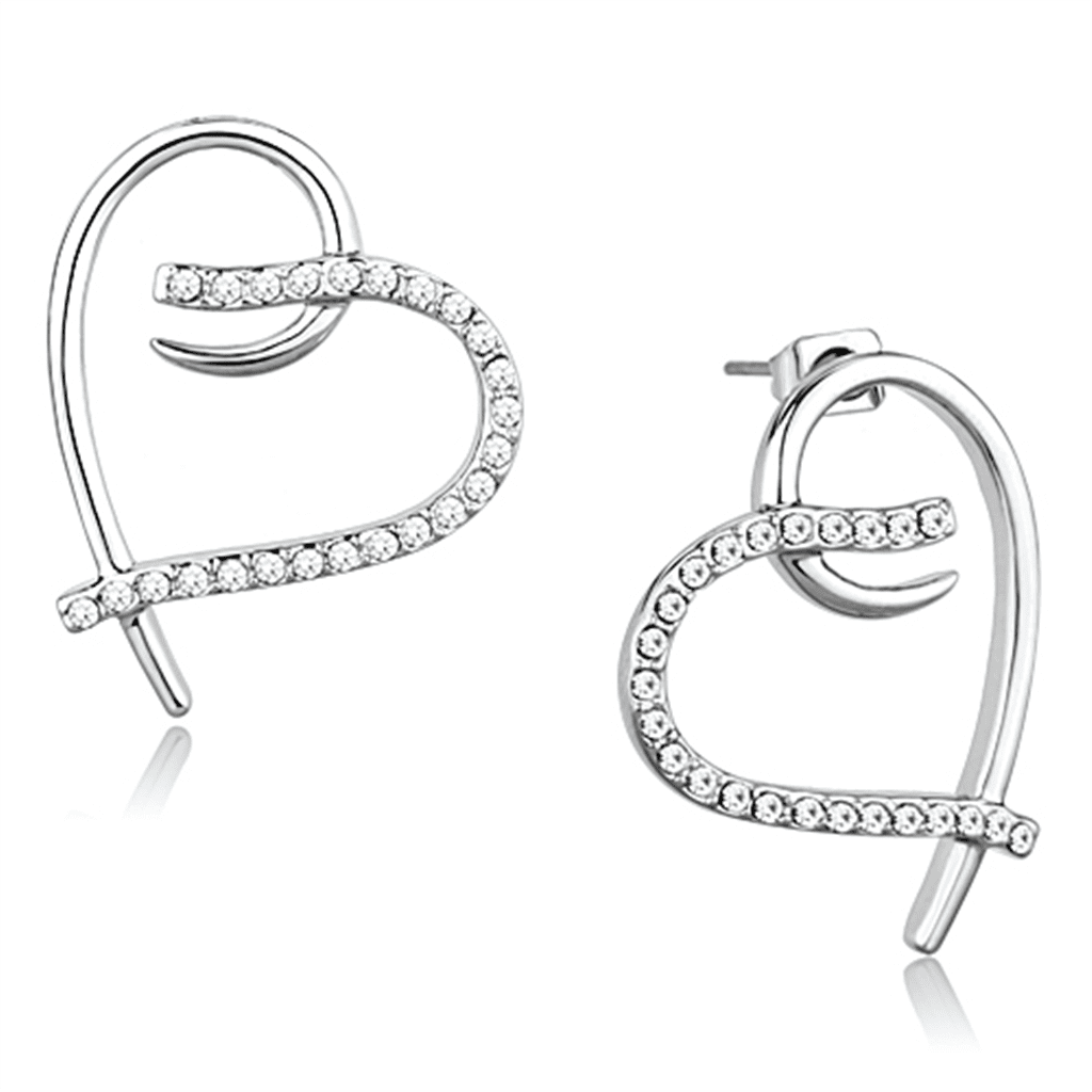 Women's Brass Rhodium CZ Clear 4.50(g) Fashion Stud Earrings