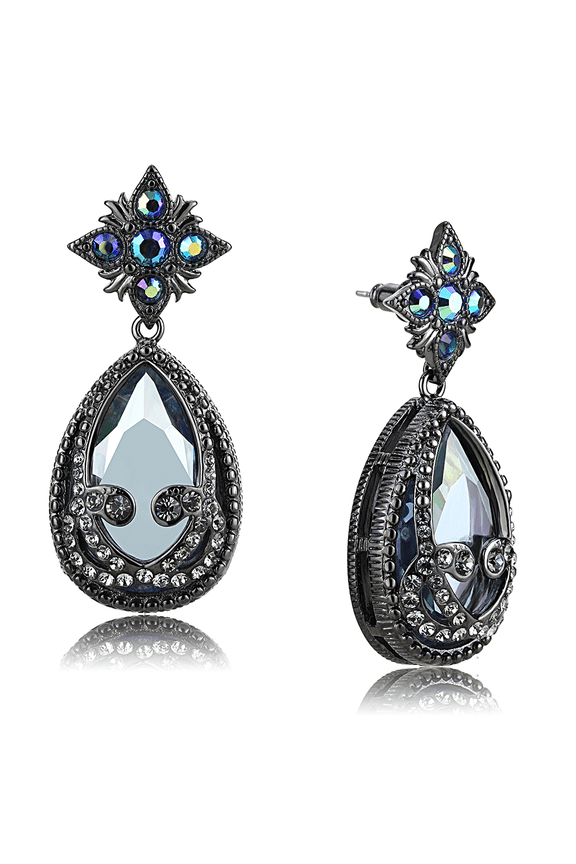 Women's Brass TIN Cobalt Black CZ Clear Fashion Dangle & Drop Earrings
