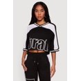 thumbnail image 1 of Women's Brat Graphic Cropped Jersey Top, 1 of 4
