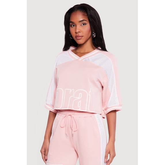 Women's Brat Graphic Cropped Jersey Top