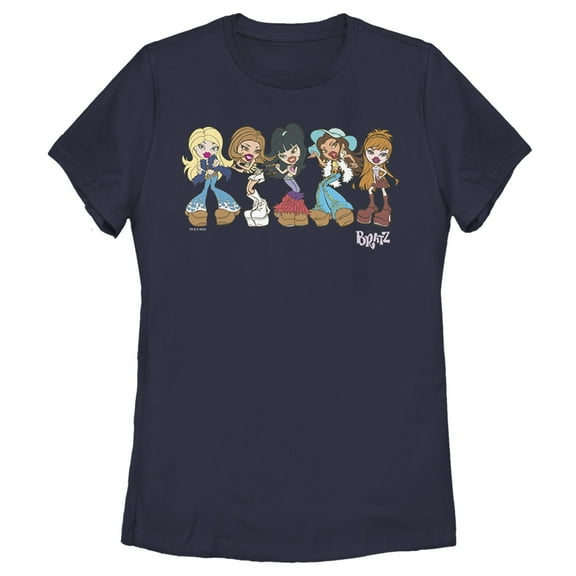 Women's Bratz Groovy Fashion  Graphic Tee Navy Blue Medium