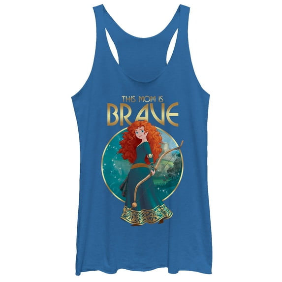 Women's Brave Merida Mom Racerback Tank Top Royal Blue Heather Small