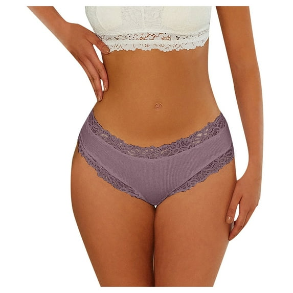 Women's Brazilian Panties Soft Lace Underwear Breathable Comfortable Hipster Briefs Multipack Everyday Wear Seamless Stretchable
