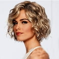 thumbnail image 1 of Women's Brazilian Short Wavy Curly Wig with Parting High Heat Synthetic Hair, 1 of 8