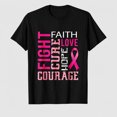 thumbnail image 1 of Women's Breast Cancer Awareness Faith Hope Love Ribbon Graphic T-Shirt, 100% Cotton Short Sleeve Shirt, 1 of 6