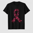 thumbnail image 1 of Women's Breast Cancer Awareness Pink Ribbon Graphic T-Shirt, 100% Cotton Short Sleeve Shirt, 1 of 6