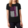 thumbnail image 1 of Women’s Breast Cancer Awareness Shirt – No One Fights Alone – Pink Ribbon US Flag Tee – Black 2XL, 1 of 1