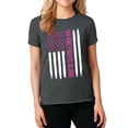 thumbnail image 1 of Women’s Breast Cancer Awareness Shirt – No One Fights Alone – Pink Ribbon US Flag Tee – Dark Heather 2XL, 1 of 1