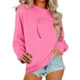 thumbnail image 1 of Women's Breast Cancer Awareness Sweatshirt: Pink Ribbon Crewneck Pullover - Survivor Strength Graphic Top Long Sleeve Casual Cause Support Wear, 1 of 4