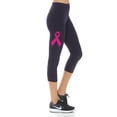thumbnail image 1 of Women's Breast Cancer Ribbon Printed Cropped CAPRI Leggings - Regular PLUS and 3X5X, 1 of 3