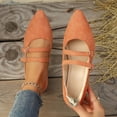 thumbnail image 1 of Women's Breathable Casual Flat Shoes with Double Buckle and Pointed Toe, Comfortable Stylish Summer Footwear for Women Orange, 1 of 8