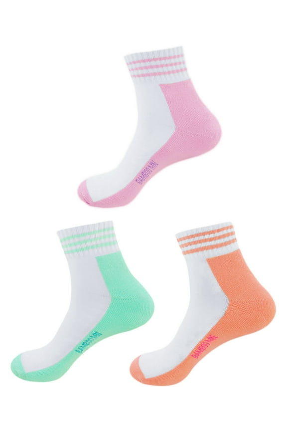 Women's Breathable Cotton Anklet Socks w/ Extra Thick Solid Bottom, Assortment 98 - 3prs