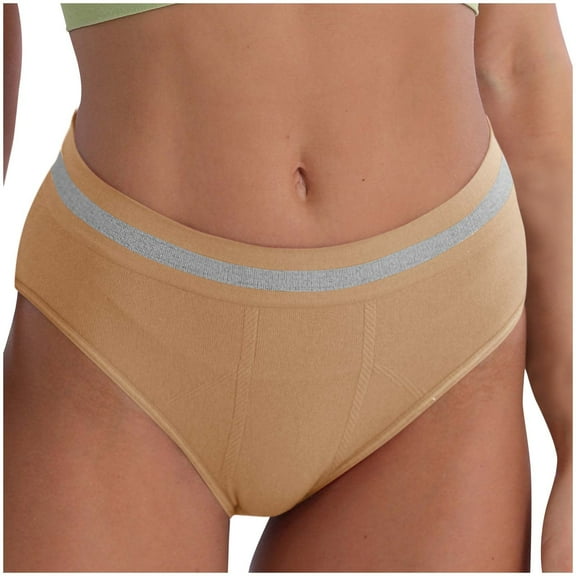 Women's Breathable Cotton Thong Seamless Low Waisted Triangular Underwear Ladies Underwear Panties Cotton Cotton Seamless Underwear Women Khaki L