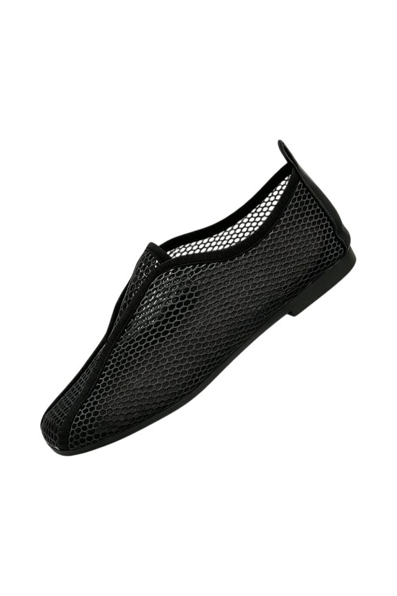 Women's Breathable Full Mesh Slip On Flat Shoes Lightweight Hollow Out Casual Daily Walking Comfort Loafers 36