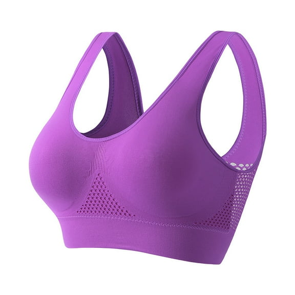 Women's Breathable High Support Sports Bra Large Size with Anti Sagging Lift Up Mesh Push Up Underwear Top for Workouts