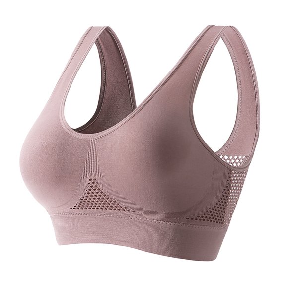 Women's Breathable High Support Sports Bra Large Size with Anti Sagging Lift Up Mesh Push Up Underwear Top for Workouts