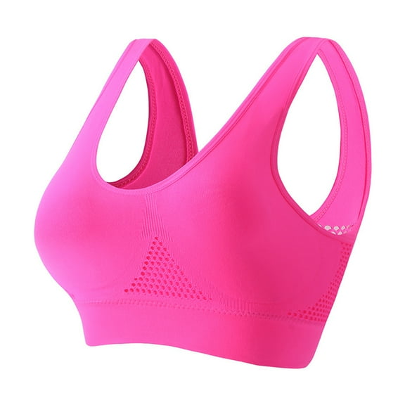 Women's Breathable High Support Sports Bra Large Size with Anti Sagging Lift Up Mesh Push Up Underwear Top for Workouts