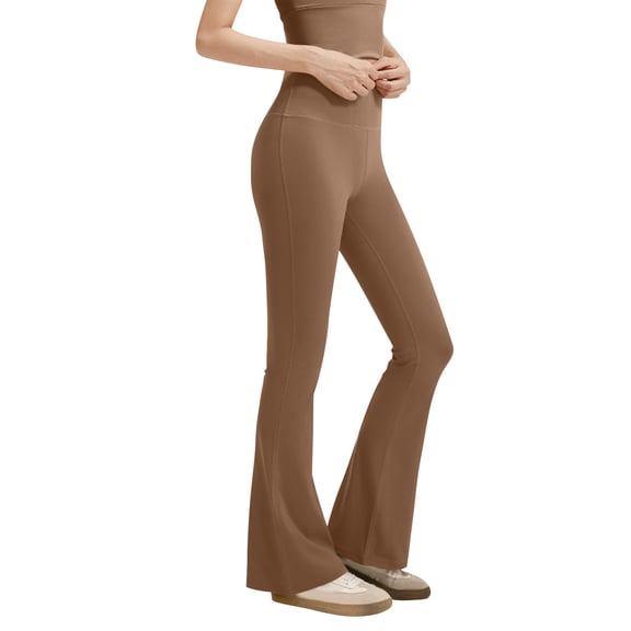 Women's Breathable High-Waist Yoga Leggings – Tummy-Control Workout Tights for Cycling, Power Yoga & All-Day Comfort,Coffee S