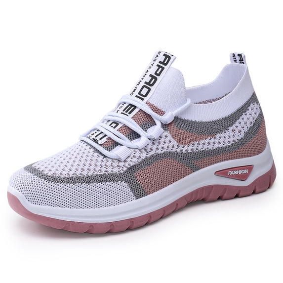 Women's Breathable Knit Slip-On Sneakers, Lightweight Casual Running Shoes