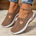 thumbnail image 1 of Women's Breathable Knit Slip-On Walking Shoes, Lightweight Comfort Casual Sneakers with Air Cushion Support, 1 of 4