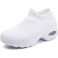 thumbnail image 1 of Women's Breathable Knit Sneakers - Comfortable Low Top Slip On Shoes with Air Cushion Support, 1 of 8