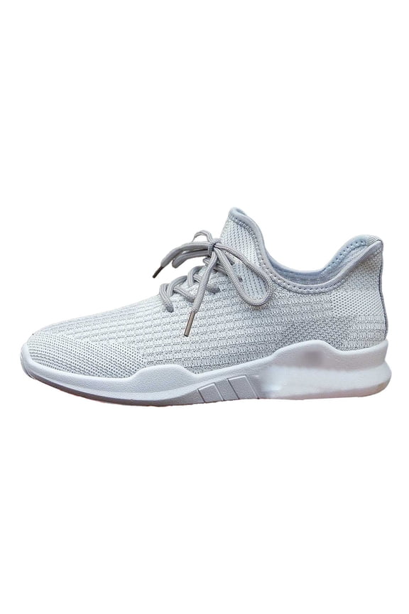 Women's Breathable Knit Sneakers Lightweight Flat Sole Walking Running Athletic Shoes for Everyday Use