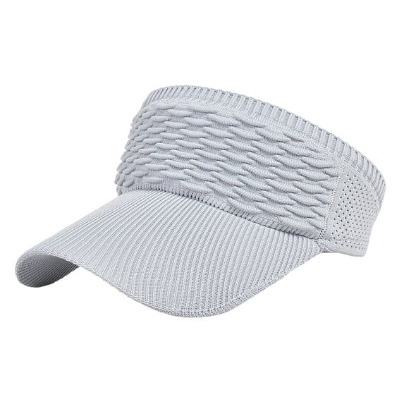 Women's Breathable Knit Sun Visor Hat, Wide Brim Sun Hats with UV Protection, Empty Top Quick Drying Elastic Cap Knitted Sun Visor Hat Outdoor Sports Running Summer Elastic Cap