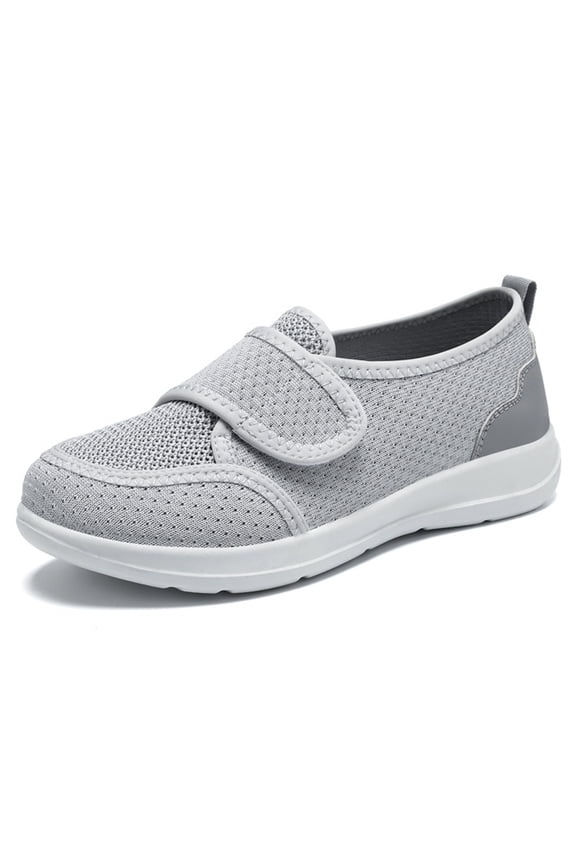 Women's Breathable Knit Walking Shoes, Lightweight Wide Fit Velcro Closure