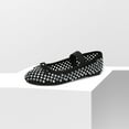 thumbnail image 1 of Women’s Breathable Lightweight Rhinestone Ballet Flats with Delicate Bow and Elastic Strap, 1 of 7