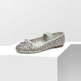 thumbnail image 1 of Women’s Breathable Lightweight Rhinestone Ballet Flats with Delicate Bow and Elastic Strap, 1 of 7